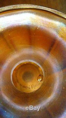 Vintage Iridescent Glass L. C. Tiffany Favrile Trumpet Vase 14 1/2 height