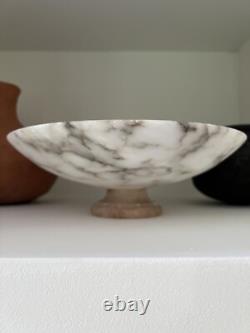 Vintage Italian Alabaster Compote, pedestal bowl