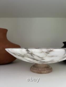 Vintage Italian Alabaster Compote, pedestal bowl