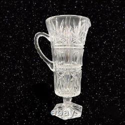 Vintage Italian Art Glass Crystal Tall Crystal Thump Print Pitcher Jug 11.5T 7W