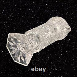 Vintage Italian Art Glass Crystal Tall Crystal Thump Print Pitcher Jug 11.5T 7W