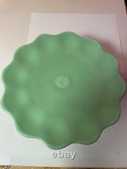 Vintage JADEITE Green CAKE Plate STAND Martha Stewart