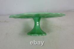 Vintage JADEITE Green CAKE Plate STAND Martha Stewart