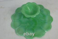 Vintage JADEITE Green CAKE Plate STAND Martha Stewart