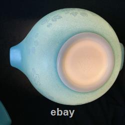 Vintage JAJ Pyrex Duck Egg Blue Gooseberry Cinderella Mixing Bowl Set 441-444