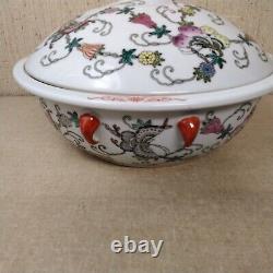 Vintage Jingdezhen Butterfly Covered Serving Dish
