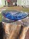 Vintage LARGE Kosta Boda Art Glass Signed/numbered Blue Glass Teardrop Bowl