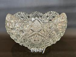 Vintage L. E. Smith Glass Daisy & Button Punch Bowl, 12 3/4 Diameter, 8 High