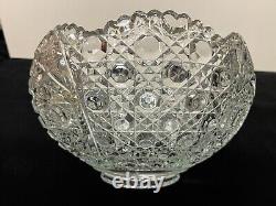 Vintage L. E. Smith Glass Daisy & Button Punch Bowl, 12 3/4 Diameter, 8 High