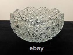 Vintage L. E. Smith Glass Daisy & Button Punch Bowl, 12 3/4 Diameter, 8 High