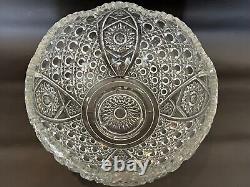 Vintage L. E. Smith Glass Daisy & Button Punch Bowl, 12 3/4 Diameter, 8 High