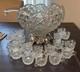 Vintage L. E. Smith Glass Daisy & Button punch bowl 20 Pc Set With Glass Ladle