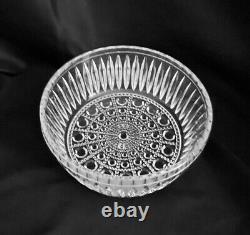 Vintage Large Crystal Bowl Ribbed sides Clear Round