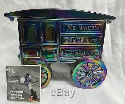 Vintage Limited Edition Fenton Glass Purple Carnival Pie Wagon with Tags & Number
