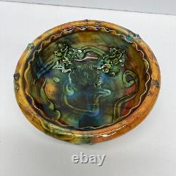 Vintage Lisa Orr Pottery Ceramic Bowl Sun Colorful and Kitschy 6