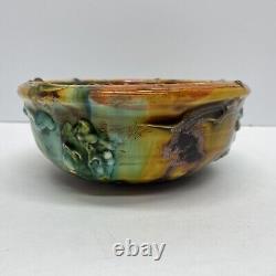 Vintage Lisa Orr Pottery Ceramic Bowl Sun Colorful and Kitschy 6