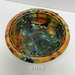 Vintage Lisa Orr Pottery Ceramic Bowl Sun Colorful and Kitschy 6
