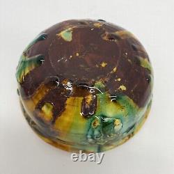 Vintage Lisa Orr Pottery Ceramic Bowl Sun Colorful and Kitschy 6