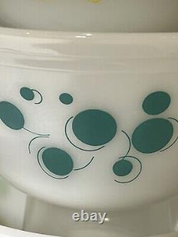 Vintage MCM Federal Atomic Dot Glass Nesting Mixing Bowls Set of 5