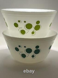 Vintage MCM Federal Atomic Dot Glass Nesting Mixing Bowls Set of 5 NICE! HTF