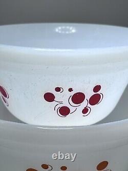 Vintage MCM Federal Glass Atomic Dot Nesting Mixing Bowls Set of 4 HTF! NICE