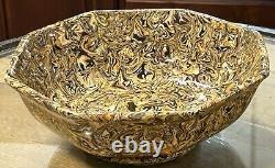 Vintage MID Century Aptware Marbled Agate Ware Bowl Mocha Mochaware Signed