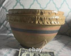 Vintage McCoy Full Set of 8 Pink and Blue Banded Nesting Bowls