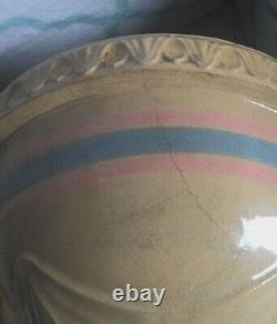 Vintage McCoy Full Set of 8 Pink and Blue Banded Nesting Bowls