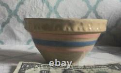 Vintage McCoy Full Set of 8 Pink and Blue Banded Nesting Bowls
