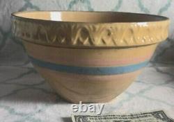 Vintage McCoy Full Set of 8 Pink and Blue Banded Nesting Bowls