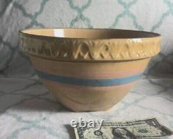 Vintage McCoy Full Set of 8 Pink and Blue Banded Nesting Bowls