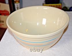 Vintage McCoy Pottery Pink & Blue Stripes qty 4 Mixing Nesting Bowls Set