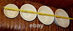 Vintage McCoy Pottery Pink & Blue Stripes qty 4 Mixing Nesting Bowls Set