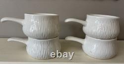 Vintage Merry Mushroom Ceramic Handled Soup Bowls Set Of 4 With LIDS