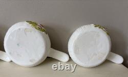 Vintage Merry Mushroom Ceramic Handled Soup Bowls Set Of 4 With LIDS