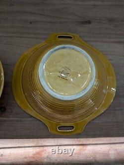 Vintage Mid-Century Florence Ceramics Semi-Porcelain Bowl withLid Mustard USA