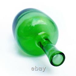 Vintage Mid Century Joel Myers for Blenko Green Glass Decanter