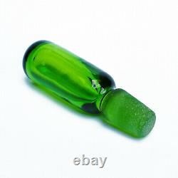 Vintage Mid Century Joel Myers for Blenko Green Glass Decanter