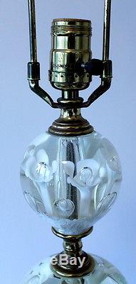 Vintage Mid Century St. Clair Blown Glass Paperweight Lamp Floral Flowers