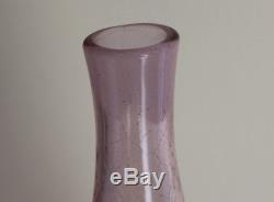 Vintage Midcentury Blenko Pink Crackle Glass 16.75 Decanter #920 with Stopper