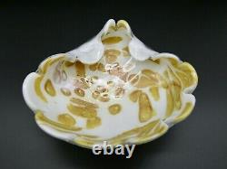 Vintage Murano Cased Glass Tutti Frutti Scalloped Aventurine Bowl or Ashtray