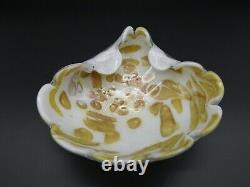 Vintage Murano Cased Glass Tutti Frutti Scalloped Aventurine Bowl or Ashtray