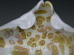 Vintage Murano Cased Glass Tutti Frutti Scalloped Aventurine Bowl or Ashtray