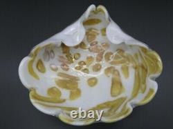 Vintage Murano Cased Glass Tutti Frutti Scalloped Aventurine Bowl or Ashtray