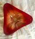 Vintage Murano Hand Blown Ruby Red Art Glass Bowl Dish