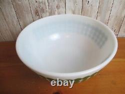 Vintage PYREX MCM #404 4 Quart Green Polka Dot Milk Glass Mixing Bowl Ovenware