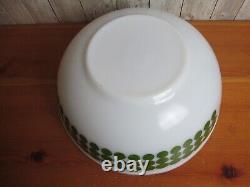 Vintage PYREX MCM #404 4 Quart Green Polka Dot Milk Glass Mixing Bowl Ovenware