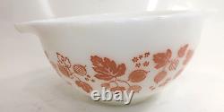 Vintage PYREX Pink Gooseberry Cinderella Mixing Bowls Full Set 44o's