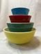 Vintage PYREX Primary Colors Nesting Mixing Bowl Set Of Four 401-404