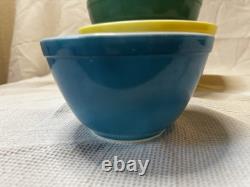 Vintage PYREX Primary Colors Nesting Mixing Bowl Set Of Four 401-404